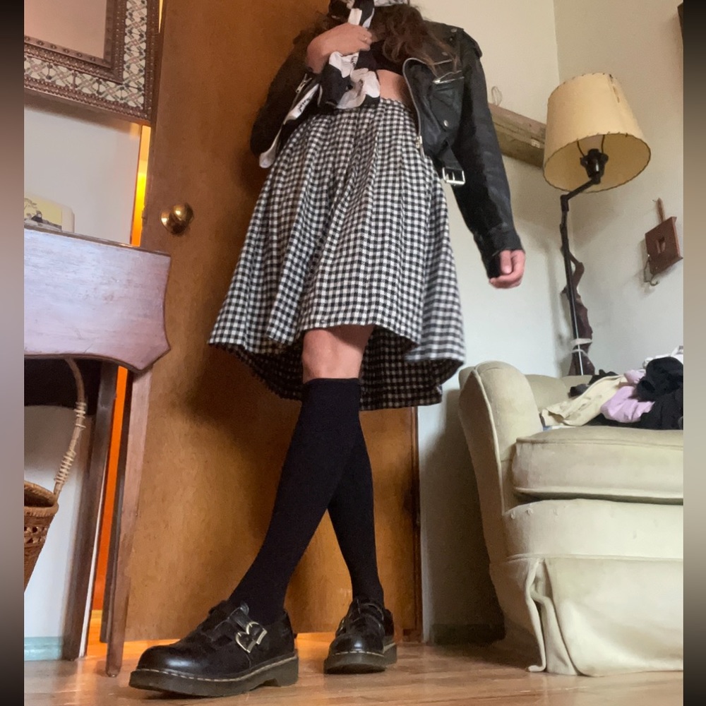 vintage herringbone wool skirt
